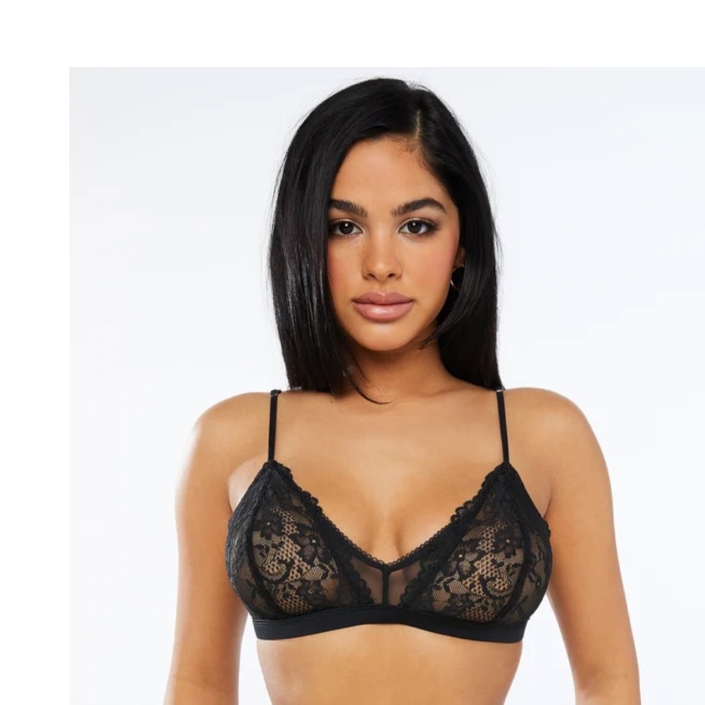 SAVAGE X FENTY FLORAL LACE AND MESH BRALETTE - Picture 2 of 10